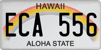 HI license plate ECA556