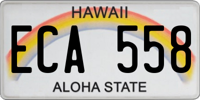 HI license plate ECA558