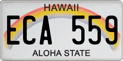 HI license plate ECA559