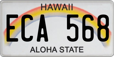 HI license plate ECA568