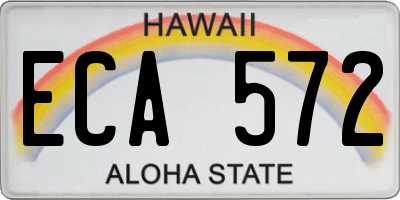 HI license plate ECA572