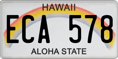 HI license plate ECA578
