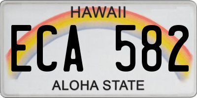 HI license plate ECA582