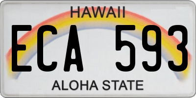 HI license plate ECA593