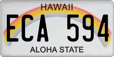 HI license plate ECA594