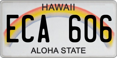 HI license plate ECA606