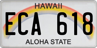 HI license plate ECA618