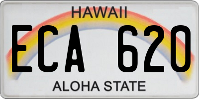 HI license plate ECA620