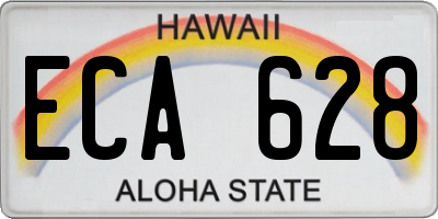 HI license plate ECA628