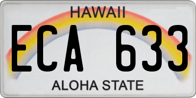 HI license plate ECA633