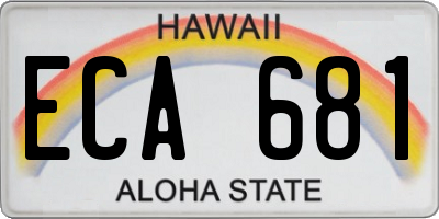 HI license plate ECA681