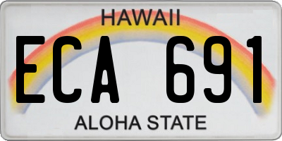 HI license plate ECA691