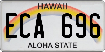 HI license plate ECA696