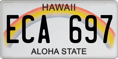 HI license plate ECA697