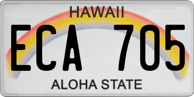 HI license plate ECA705