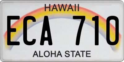 HI license plate ECA710
