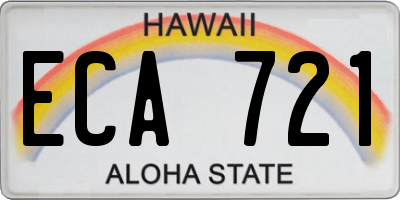 HI license plate ECA721