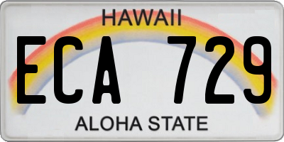 HI license plate ECA729