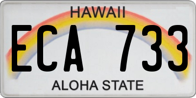 HI license plate ECA733