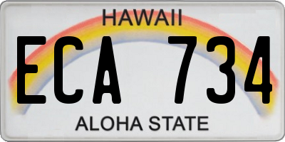 HI license plate ECA734