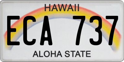 HI license plate ECA737