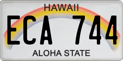 HI license plate ECA744