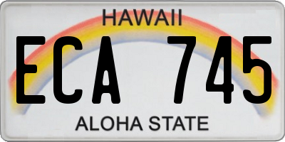 HI license plate ECA745