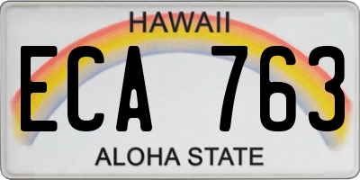 HI license plate ECA763