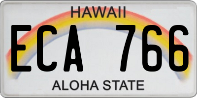 HI license plate ECA766