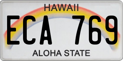 HI license plate ECA769
