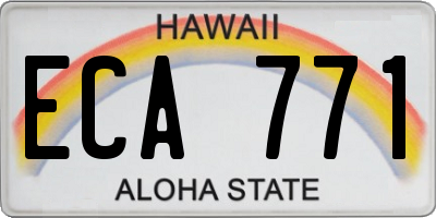 HI license plate ECA771