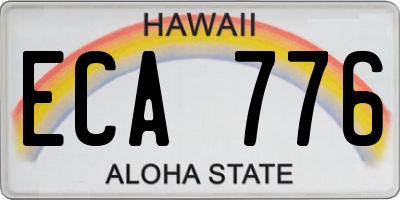 HI license plate ECA776