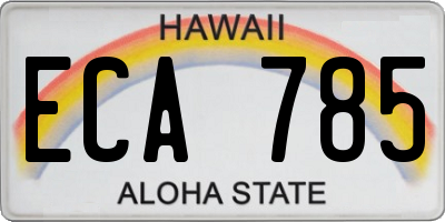 HI license plate ECA785