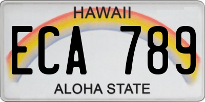 HI license plate ECA789