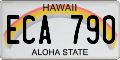 HI license plate ECA790