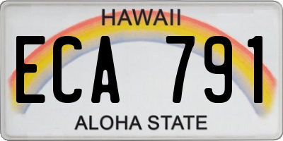 HI license plate ECA791