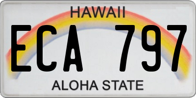 HI license plate ECA797