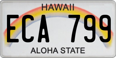 HI license plate ECA799