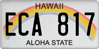 HI license plate ECA817