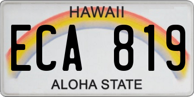 HI license plate ECA819