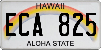 HI license plate ECA825