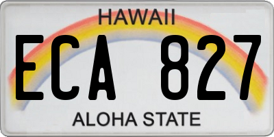 HI license plate ECA827