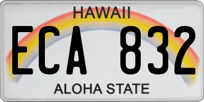 HI license plate ECA832