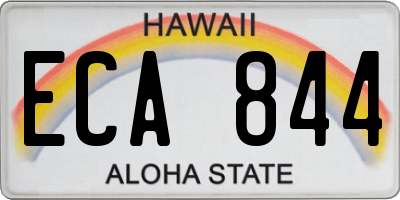 HI license plate ECA844