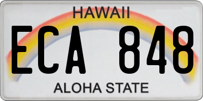 HI license plate ECA848