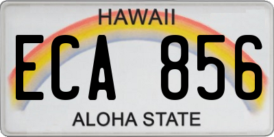 HI license plate ECA856