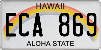 HI license plate ECA869