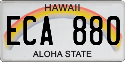 HI license plate ECA880