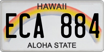 HI license plate ECA884