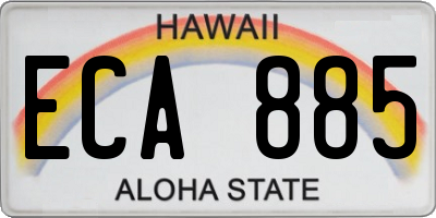 HI license plate ECA885